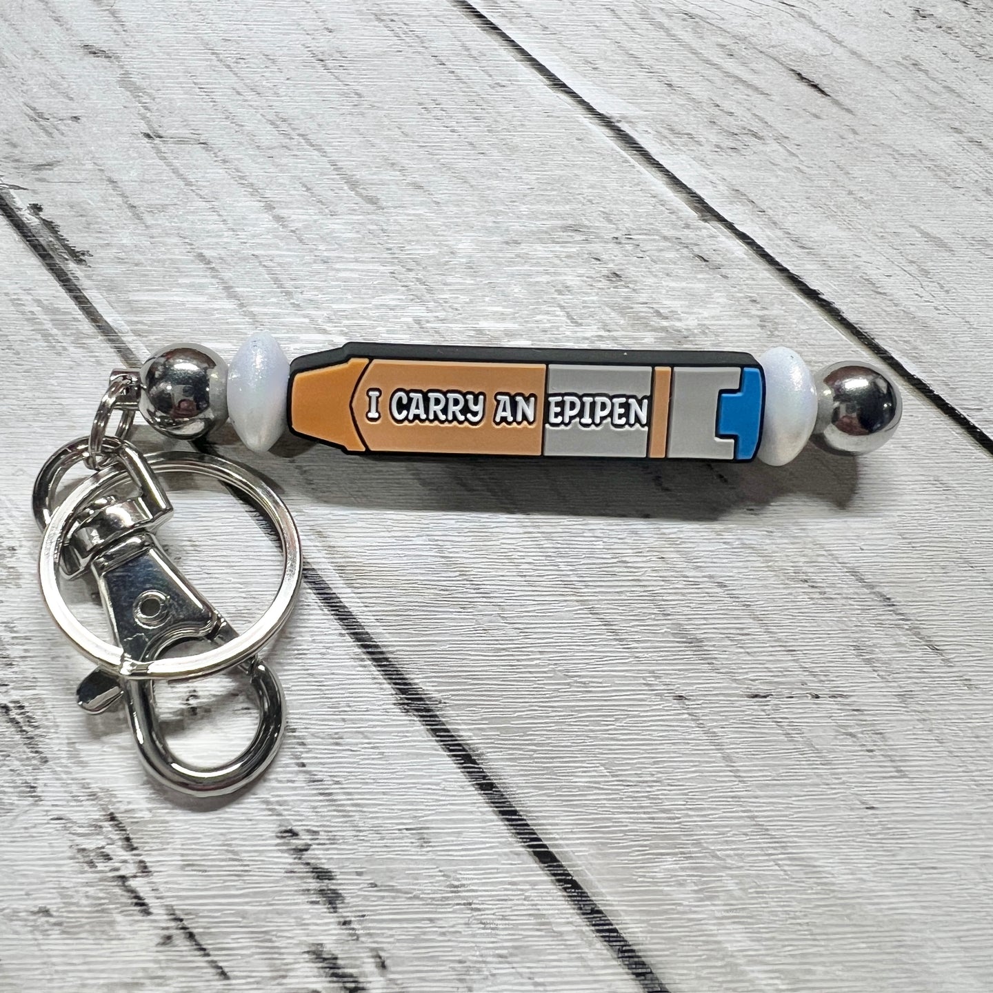 EPIPEN White Silver Keychain Bar